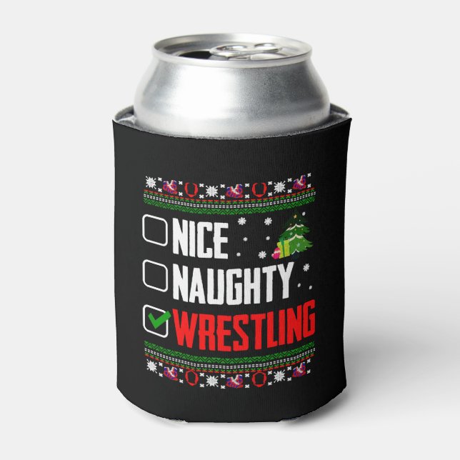 Wrestling Ugly Christmas Can Cooler (Can Front)