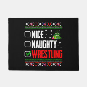 Wrestling Ugly Christmas Doormat