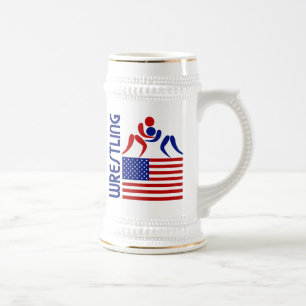 Wrestling United States Beer Stein