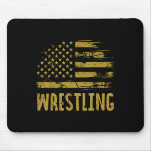 Wrestling Usa Flag Wrestler Patriotic Men Boys Kid Mouse Pad