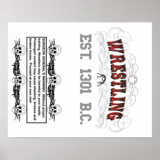 Wrestling Warning Poster