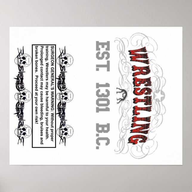 Wrestling Warning Poster (Front)
