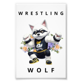 Wrestling Wolf - Fierce Sports Nursery Art Photo Print