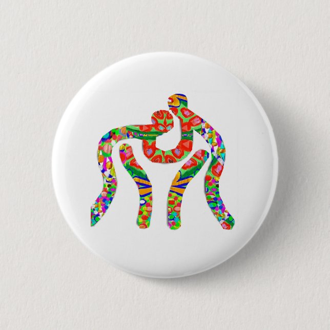 Wrestling Wrestler Champion 2 Inch Round Button (Front)