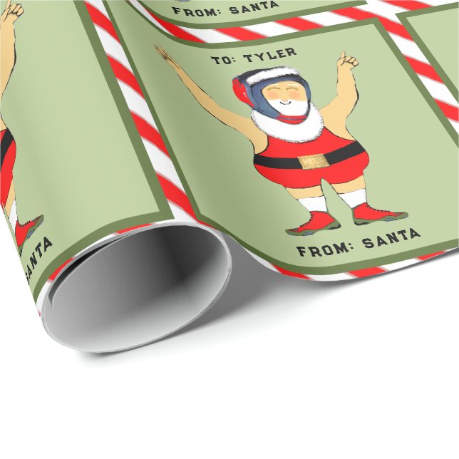 Wrestling Wrestler Christmas Gift Wrapping Paper (Roll Corner)