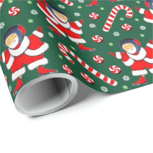 Wrestling Wrestler Christmas Holiday Gift Wrapping Paper