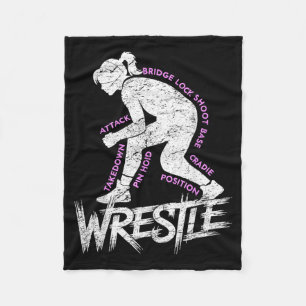Wrestling Wrestler Girl Martial Arts MMA Combat Fleece Blanket