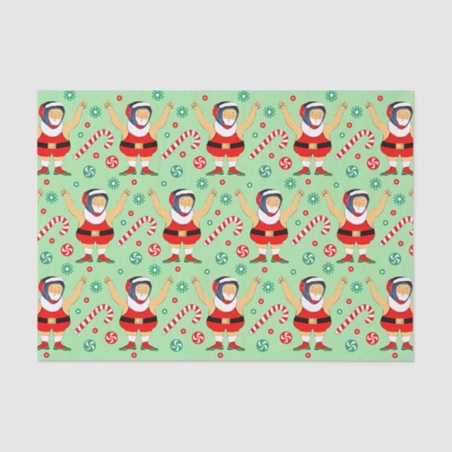 Wrestling Wrestler Holiday Gift Tissue Paper (Front)