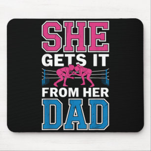 Wrestling Wrestler Wrestle Girl Gets from Dad Mouse Pad