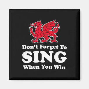 Wrexham Don't Forget To Sing When You Win Red Drag Magnet