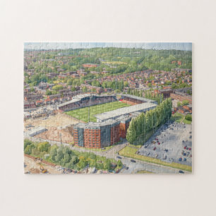 Wrexham Racecourse Ground Watercolour Art Jigsaw Puzzle