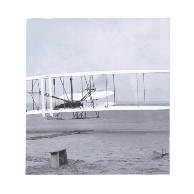 Wright Brothers’ First Airplane Flight in 1903 Notepad (Front)