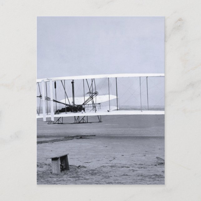Wright Brothers’ First Airplane Flight in 1903 Postcard (Front)