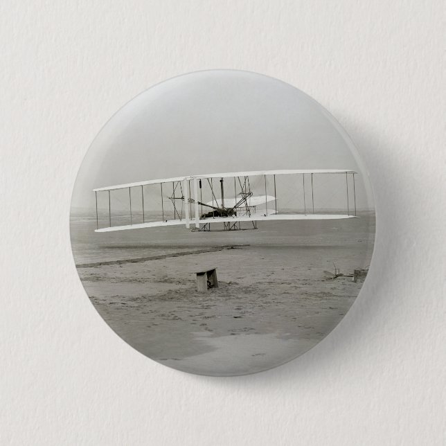 Wright Brothers Flyer First Plane Flight Aviation 2 Inch Round Button (Front)