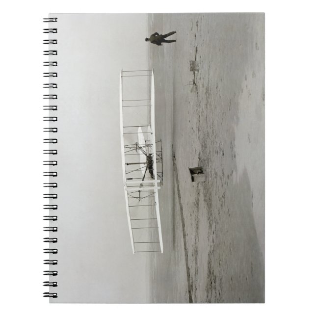 Wright Brothers Flyer First Plane Flight Aviation Notebook (Front)