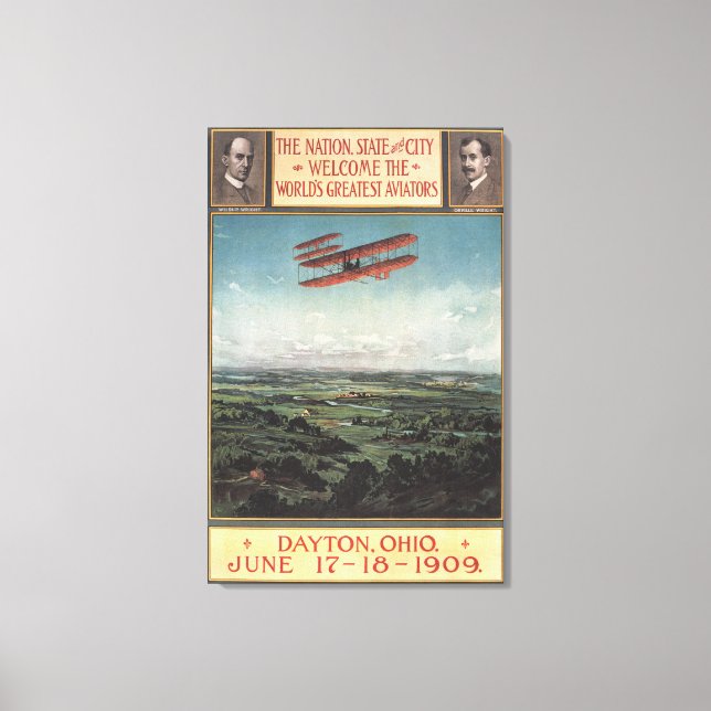 Wright Brothers Plane Canvas Print (Front)