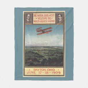 Wright Brothers Plane Fleece Blanket
