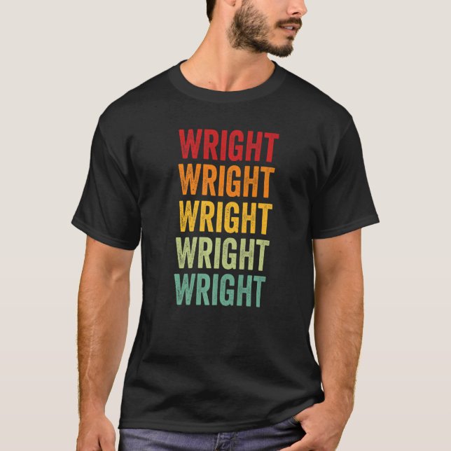 Wright County Missouri Rainbow Text T-Shirt (Front)
