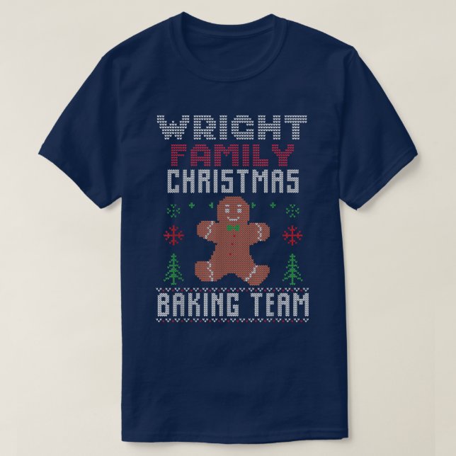 Wright Family Christmas Baking Team Matching ginge T-Shirt (Design Front)