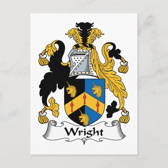 Wright Family Crest Postcard (Front)