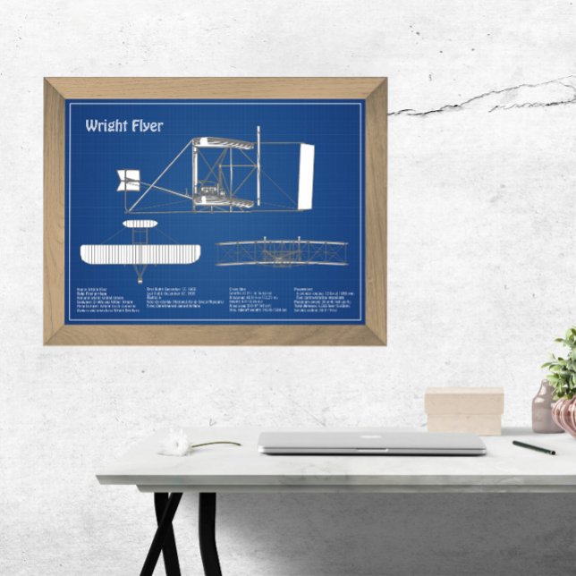 Wright Flyer- Airplane Blueprint Drawing Plans ABD Photo Print (Creator Uploaded)