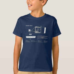 Wright Flyer- Airplane Blueprint Drawing Plans ABD T-Shirt