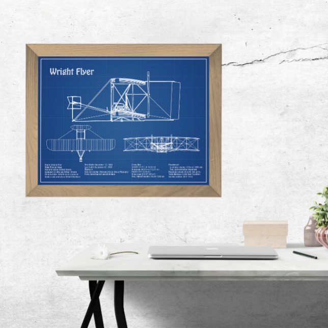 Wright Flyer- Airplane Blueprint Drawing Plans AD Photo Print (Creator Uploaded)
