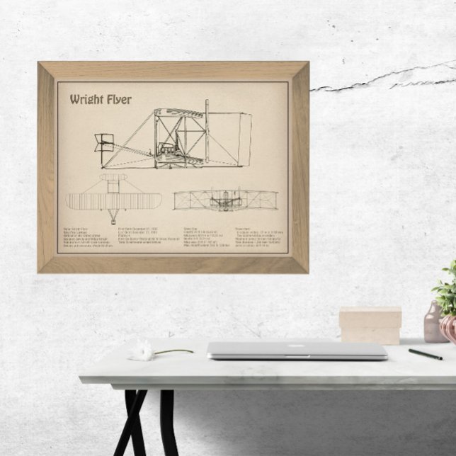Wright Flyer- Airplane Blueprint Drawing Plans SD Photo Print (Creator Uploaded)
