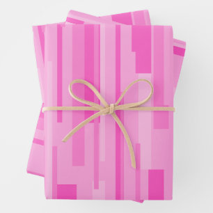 Wright Hot Pink Mid Century Modern Pattern Wrapping Paper Sheet
