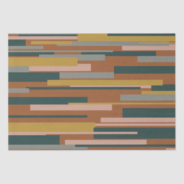 Wright Midcentury Modern Geometric Pattern Rust Tissue Paper (Front)
