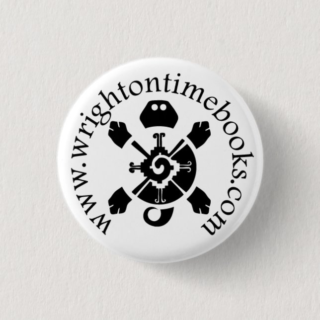 Wright on Time Books Turtle Logo 1 Inch Round Button (Front)