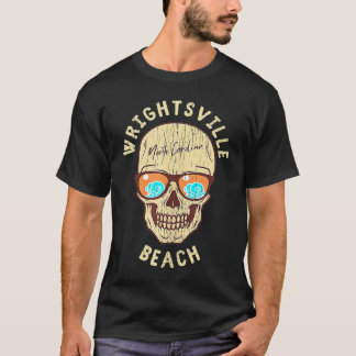 Wrightsville Beach NC Summertime Skull Sunglasses T-Shirt