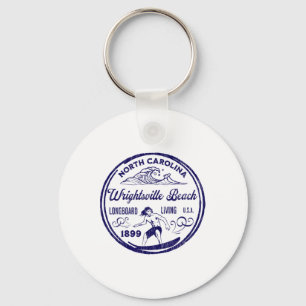Wrightsville Beach, Nc Surfing Longboard Living De Keychain