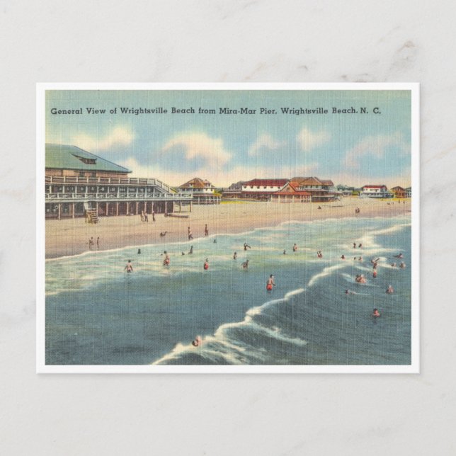 Wrightsville Beach, North Carolina vintage scene Postcard (Front)