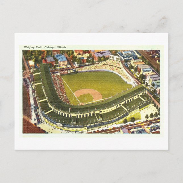 Wrigley Field, Chicago, Illinois Vintage Postcard (Front)