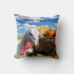 “Wring Whose Neck?” Thanksgiving Holiday Throw Pillow
