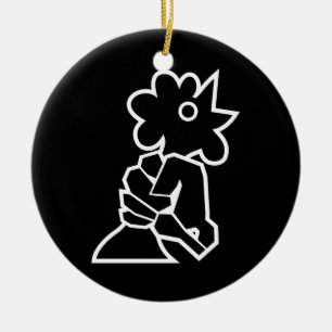 Wringing a chicken's neck ceramic ornament