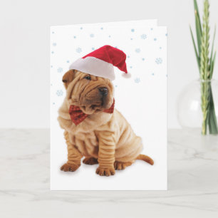 Wrinkle dog Christmas customizable card