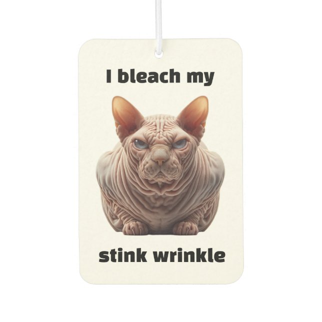 Wrinkle Sphynx Cat Air Freshener (Front)