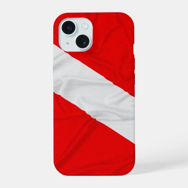Wrinkled Diver Down Flag iPhone 15 Case (Back)