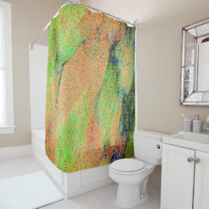 Wrinkled leather effect, green orange worn paint