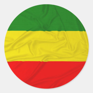 Wrinkled Rastafarian Flag Classic Round Sticker