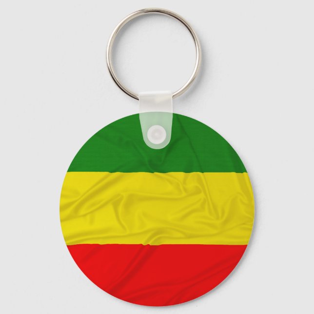Wrinkled Rastafarian Flag Keychain (Front)