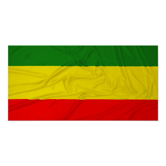 Wrinkled Rastafarian Flag Poster (Front)