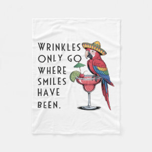 Wrinkles Only Go Where Smiles Have Been Funny Parr Fleece Blanket