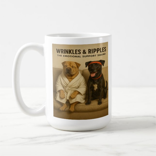Wrinkles & Ripples: The Emotional Support Squad Coffee Mug (Left)
