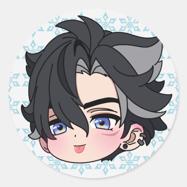 Wriothesley Chibi Genshin Impact Classic Round Sticker (Front)