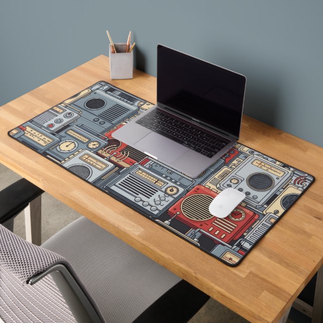 Wrist Radio Communicators - Retro Tech Desk Mat (Office 2)