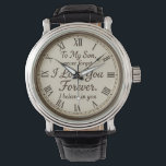 Wrist Watch To my Son<br><div class="desc">how your son how much he means to you with this beautifully crafted wrist watch, designed to be more than just a timepiece – it’s a daily reminder of your love and support. Engraved with a touching message, this watch symbolizes encouragement, guidance, and the special bond you share. Crafted for...</div>