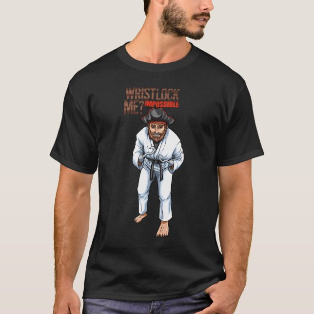 Wristlock Pirate  Brazilian Jiu Jitsu, BJJ T-Shirt (Front)